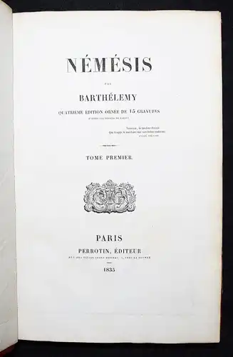 Barthelemy, Nemesis - 1835 - 14 Stahlstich-Tafeln von Burdet nach Raffet