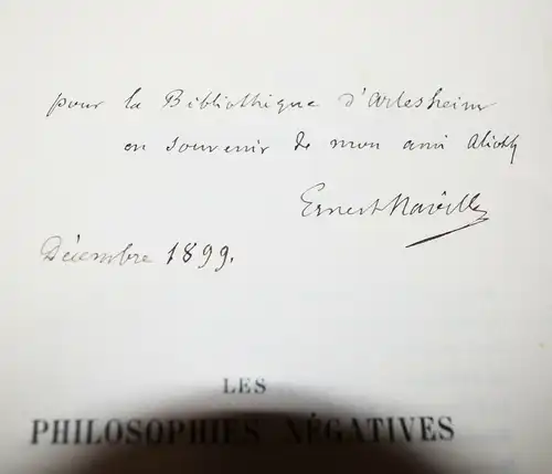 E. Naville, Les philosophies negatives 1900 - SIGNIERT