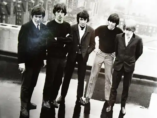 Rolling Stones auf einer Dachterasse - ORIGINAL-VINTAGE-PHOTO - London 1967