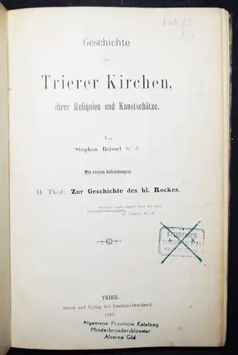 KONVOLUT HEILIGE ROCK TRIER 4 Bücher -  Thümmel Beissel Korum Caspar