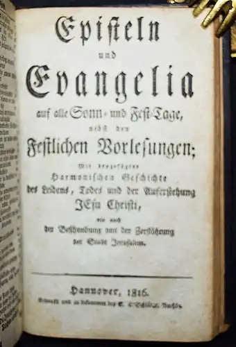 Gesenius u. Denicke,  GESANGBUCH 1815 HANNOVER Schleßwig-Holstein