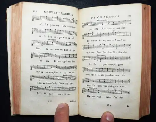 BAROCKMUSIK Nouveau recueil de chansons choisies 1729 SELTENE LIEDER-SAMMLUNG