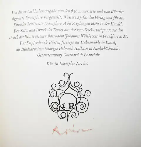 Mörike, Lucie Gelmeroth NUMMERIERT Eines von 650 Exemplaren SIGNIERT I. Reiner