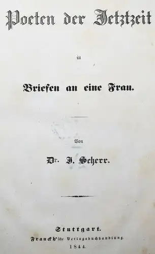 KULTURGESCHICHTE Johannes Scherr, Poeten der Jetztzeit... KONVOLUT in 12 Bänden