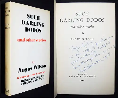 Wilson, Such darling dodos 1954 INSCRIBED + HANDWRITTEN LETTER SIGNED AUTOGRAPHE