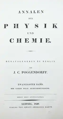 CHEMIE Serullas, Trennung des Chlors und Brohms…1830 CHEMICS Gay-Lussac W. Dove