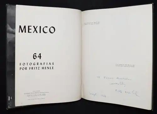 Henle, Mexico. 64 photographs. Ziff-Davis 1945 SIGNIERT WIDMUNGSEXEMPLAR MEXIKO