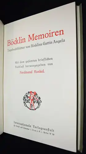 Böcklin, Memoiren - ERSTAUSGABE 1910 - TAGEBÜCHER 