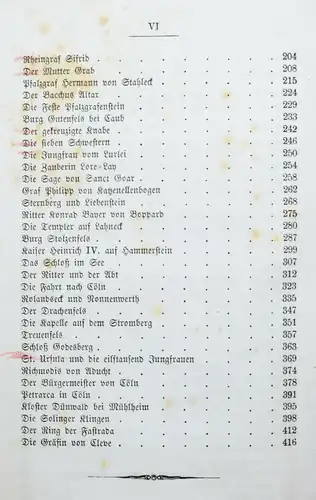 Geib, Die Sagen und Geschichten des Rheinlandes 1880 ANTHOLOGIE RHEIN SAGEN