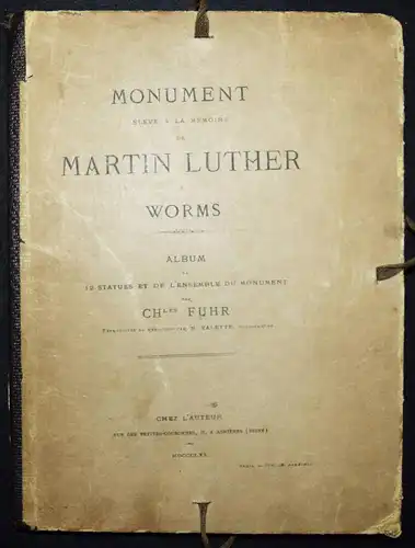 Fuhr, Monument eleve a la memoire de Martin Luther 1870 ORIGINAL-PHOTOGRAPHIEN