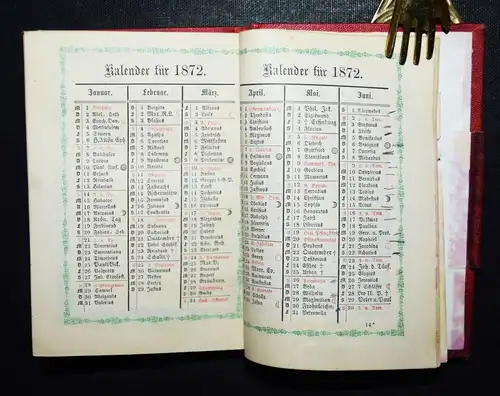 Kalender – Preußischer Schreib-Kalender für Damen 1872 - PREUSSEN - ADEL