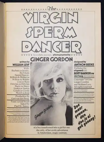 Beeke – Levy, The Virgin Sperm Dancer - 1972 FIRST EDITION - EROTICA - PORN