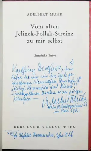 Muhr, Vom alten Jelinek-Pollak-Streinz zu mir selbst 1962 ERSTE AUSGABE SIGNIERT