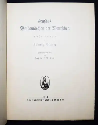 Musäus, Musäus’ Volksmärchen der Deutschen 1917 NUMMERIERT 1/200 Ex. L. RICHTER