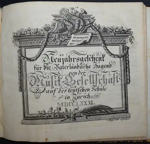 Sammelband - Neujahrsblätter 1780-1804 - Musik-Gesellschaft ZÜRICH - SCHWEIZ 