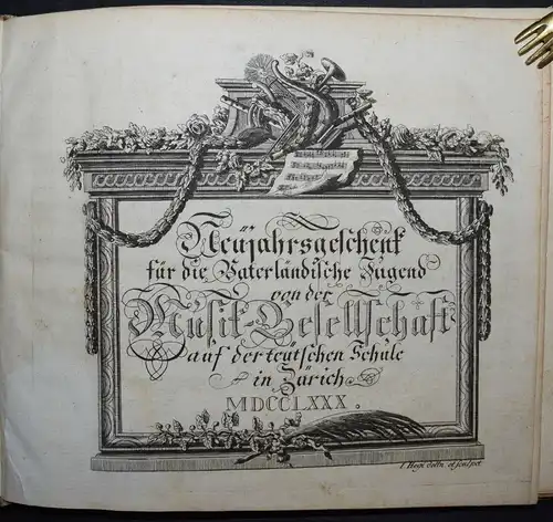 Sammelband - Neujahrsblätter 1780-1804 - Musik-Gesellschaft ZÜRICH - SCHWEIZ 