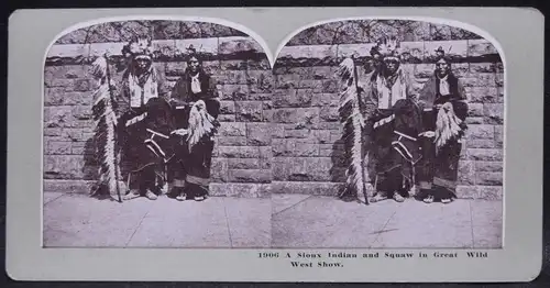 STEREO-PHOTOGRAPHIE UM 1905 INDIANER INDIANS STEREOPHOTOGRAPHIE