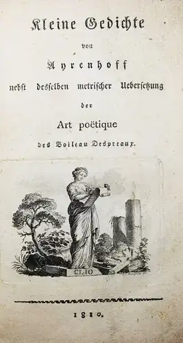 Ayrenhoff, Kleine Gedichte - ERSTE AUSGABE - WIEN 1810 - Lyrik 
