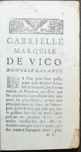 Foppens, Histoire et avanture...Gabrielle Marquise de Vico - 1707 EROTICA EROTIC