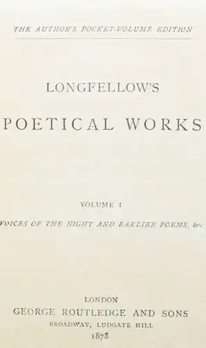 Longfellow, Poetical works - 1878