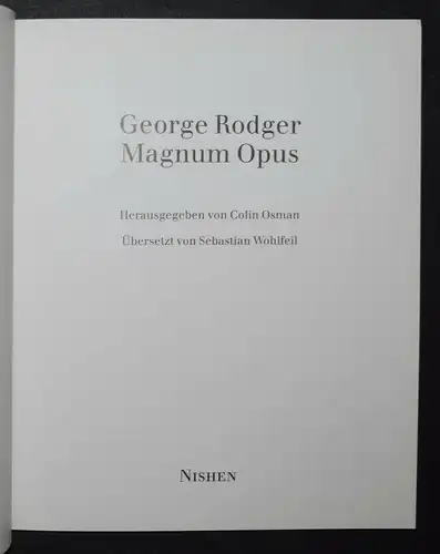 Rodger, Magnum opus ERSTE DEUTSCHE AUSGABE ISBN: 