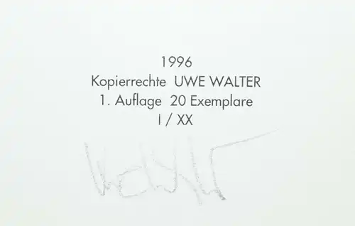 UWE WALTER, SCHWIMBAD EINES VON NUR 20 RÖM. NUM. EXEMPLAREN SIGNIERT