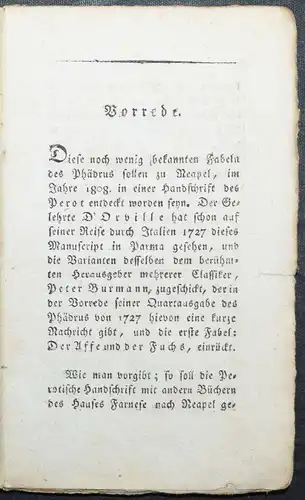 PHAEDRUS. NEU ENTDECKTE FABELN DES PHÄDRUS - 1815 - ALTPHILOLOGIE ANTIKE FABELN