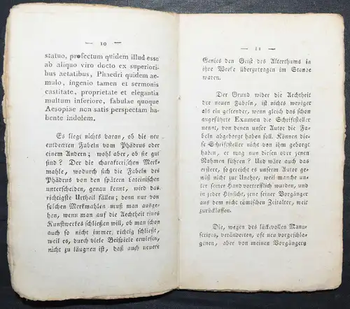 PHAEDRUS. NEU ENTDECKTE FABELN DES PHÄDRUS - 1815 - ALTPHILOLOGIE ANTIKE FABELN