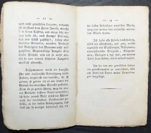 PHAEDRUS. NEU ENTDECKTE FABELN DES PHÄDRUS - 1815 - ALTPHILOLOGIE ANTIKE FABELN