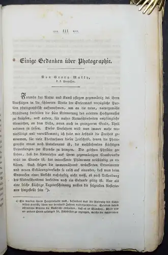 Georg Mally - Sehr seltene frühe Abhandlung zur Landschaftsfotografie - 1844