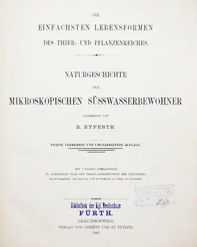 Eyferth, Die einfachsten Lebensformen des Thier- und Pflanzenreiches 1885