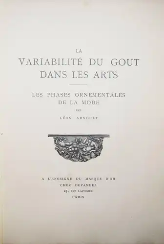 Arnoult, La variabilité du goût dans l'art - sign. Orig.-Graphik W. ABLETT 1921