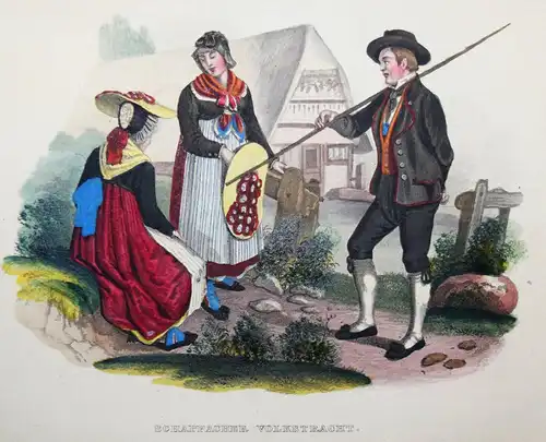 TRACHTEN BADEN Karlsruhe 1844 Huhn, Universal-Lexikon vom Großherzogthum 