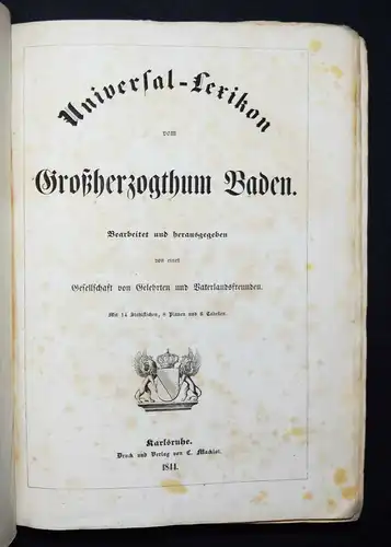 TRACHTEN BADEN Karlsruhe 1844 Huhn, Universal-Lexikon vom Großherzogthum 
