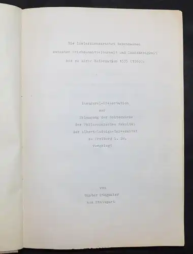 Stegmaier, Die Zisterzienserabtei Bebenhausen zwischen Reichsunmittelbarkeit..