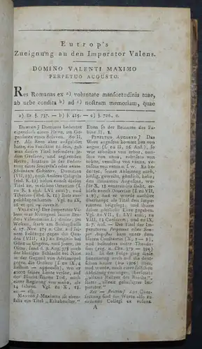 EUTROPIUS - EUTROPII BREVIARIUM HISTORIAE ROMANAE - ERSTAUSGABE 1813 - ANTIKE