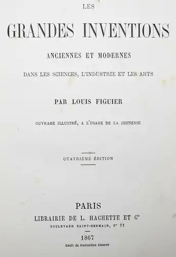 ERFINDUNGEN ZUR FOTOGRAFIE 1870 in...Figuier, Les grandes inventions anciennes.