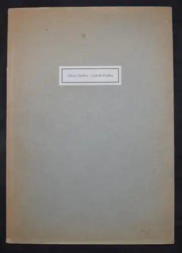 PRESSENDRUCK SIGNIERT NUMMERIERT Tibullus, Elegie I/X - 1/500 Ex. der Ausgabe C