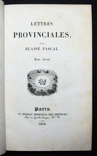 Pascal, Lettres provinciales -  Paris 1830 - JANSENISTS