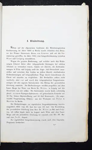 Bruhns, Bestimmung der Längendifferenz zwischen Leipzig und Wien 1872 GEODÄSIE