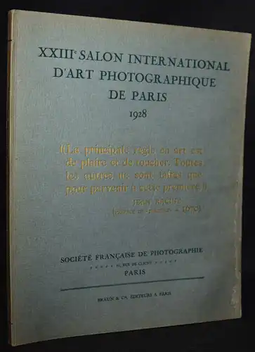 Albin-Guillot, XXIIIe Salon International d″art photographique 1928 RARE CATALOG