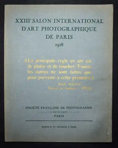 Albin-Guillot, XXIIIe Salon International d″art photographique 1928 RARE CATALOG