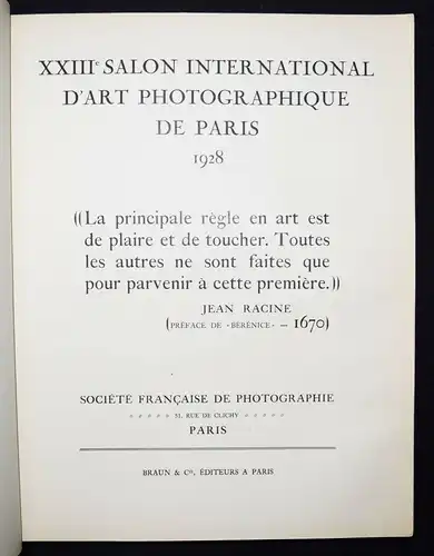 Albin-Guillot, XXIIIe Salon International d″art photographique 1928 RARE CATALOG