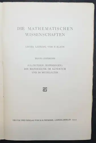 Voss, Die Beziehung der Mathematik zur Kultur der Gegenwart MATHEMATIK