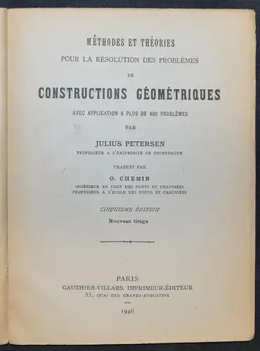 Methodes et theories pour la resolution... - 1946 - Mathematik - Geometrie