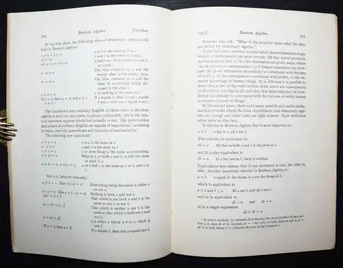 MATHEMATICS - MATHEMATIQUE - MATHEMATIK - Berkeley, Boolean algebra 1952