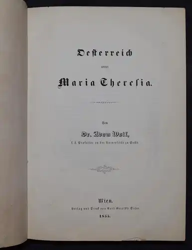 Österreich unter Maria Theresia von Adam Wolf - 1855