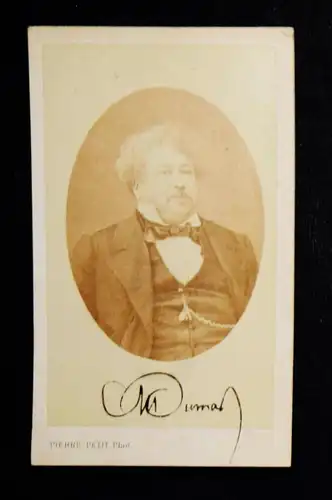Alexandre Dumas SIGNIERT Original-Photographie von Pierre Petit 1865 FOTO PHOTO