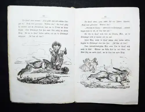 Lyser, De Swienegel als Wettrenner - 1853 MUNDART FABELN