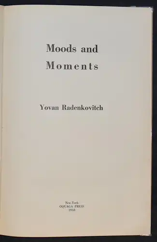 Radenkovitch - Moods and Moments